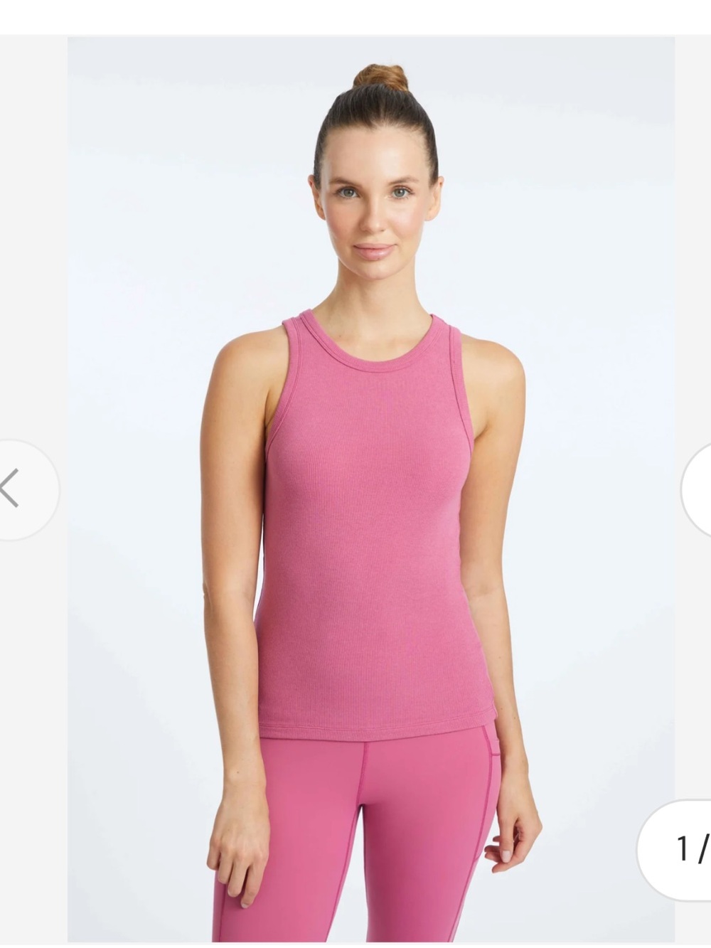YogaWorks Women's Rib Tank Top - Pink